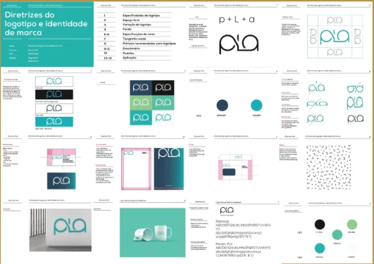 Identidade visual da marca PLA criada pelo Digitais Studio