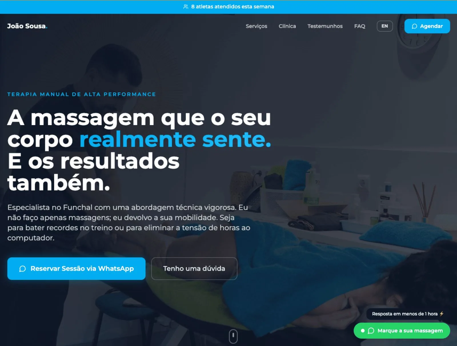 João Sousa Terapia, Terapia Manual, trabalho de sites do Digitais Studio no Funchal
