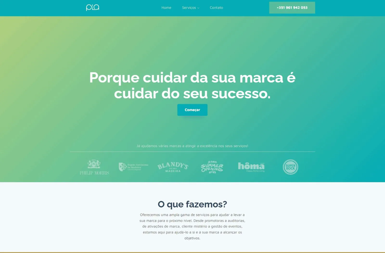 Site de apresentação da PLA desenvolvido pelo Digitais Studio